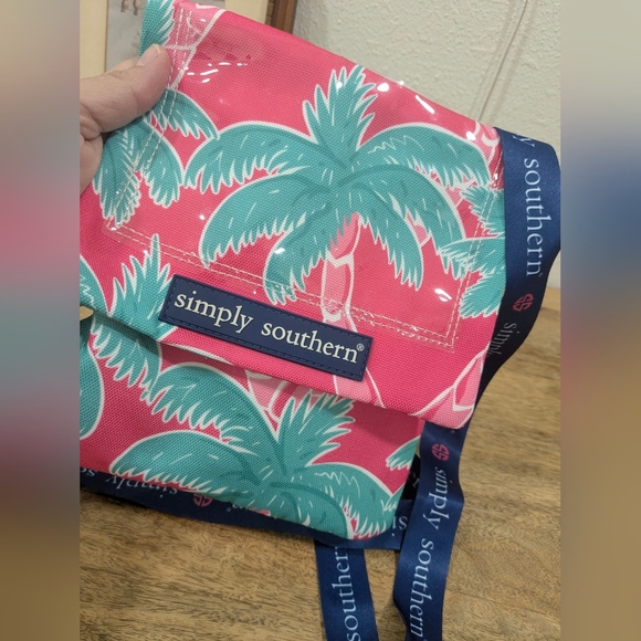NWOT!! Simply Southern Pink and Teal Palm Print Pouch - Picture 10 of 14